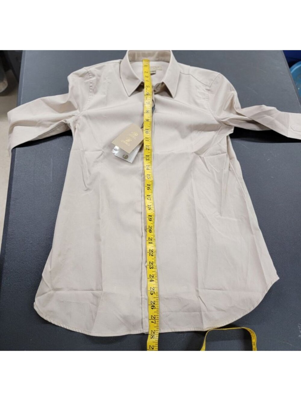 Burberry London Womens Button Front Shirt Blouse Stone Beige Size US 4 Designer - Picture 7 of 7